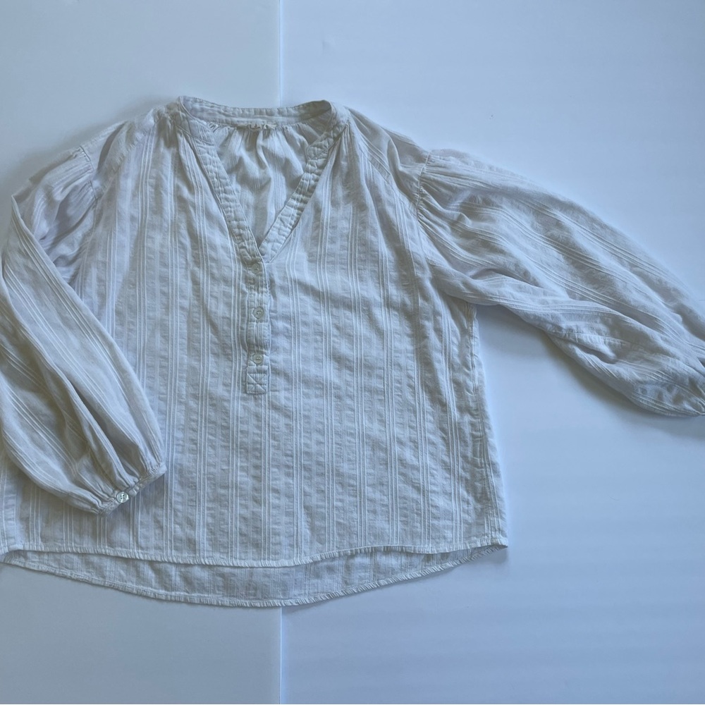 Listicle White Textured Cotton Blouse